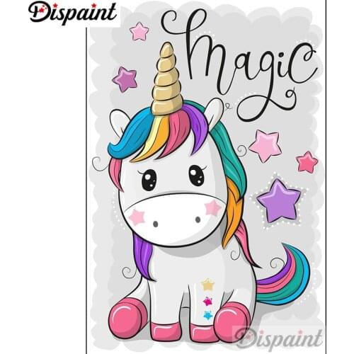Dispaint Full Square/Round Drill 5D DIY Diamond Painting "Cartoon unicorn" 3D Embroidery Cross Stitch Home Decor Gift A18441