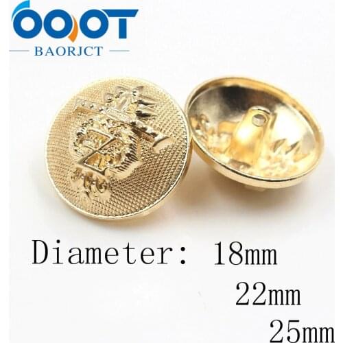 183231,12pcs 18mm 22mm 25mm DIY handmade sewing Metal Blazer Button Set-Badge-For Blazer,Suits,Sport Coat,Uniform,Jacket (Gold)