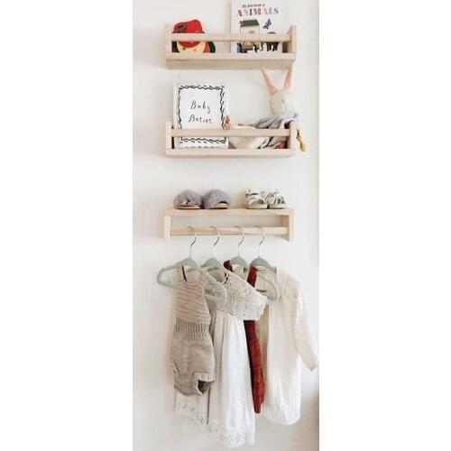 Montessori Bookcase Kids Baby Room Wall Shelf Wooden Bookcase Shelf 3 Pieces 40 Cm shelves bookshelf Shelving Furniture for home