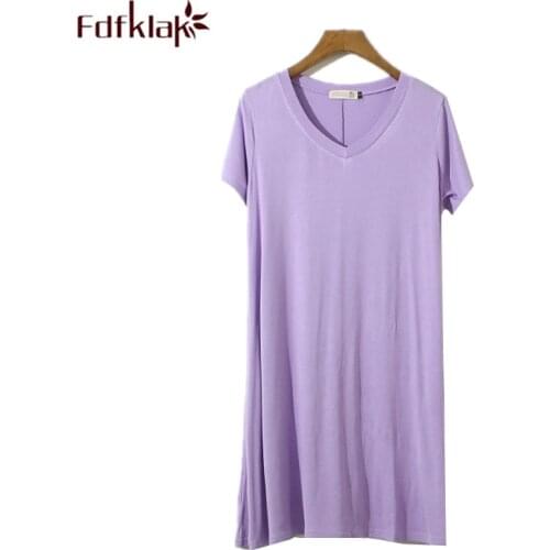 Fdfklak New cotton nightdress women summer dress casual ladies night dress large size nightshirt womens nightgown nightwear