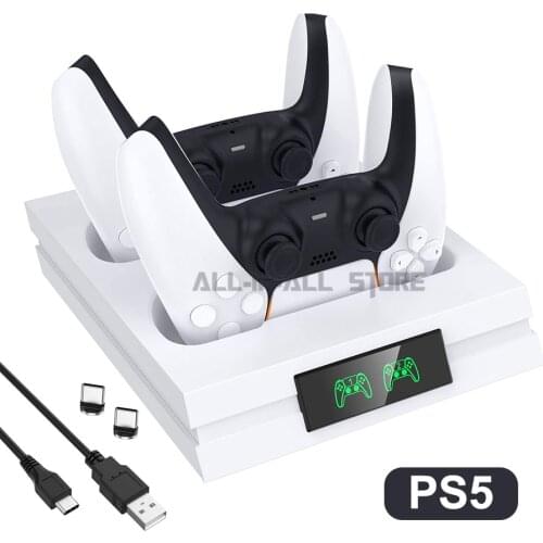 Newest PS5 Controller Charger 2 Fast Charging Dock Station with LED Indicator for Sony Playstation 5 DualSense Wireless Gamepad