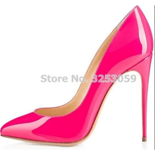 Brand New Cost Pirce Sale Pink Blue Yellow Gold Patent Leather Pointed Toe Pumps 12cm Stiletto Heels Banquet Dress Shoes