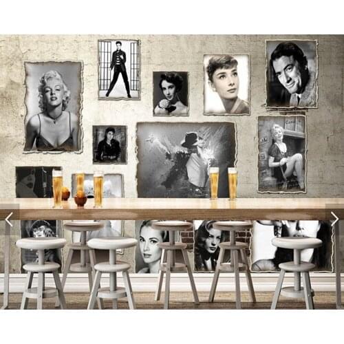 Custom retro wallpaper. Movie character 3D wallpaper for living room bedroom kitchen background wall waterproof PVC wallpaper