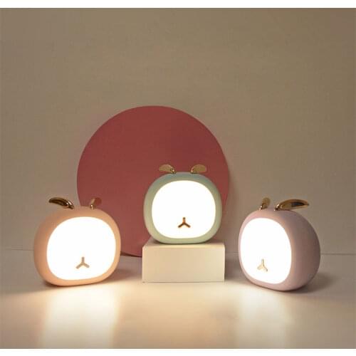 Deer Rabbit Rechargeable LED Night Lamp Mini USB Touch Sensor Animals Night Light Holiday for Baby Bedroom Christmas Gift