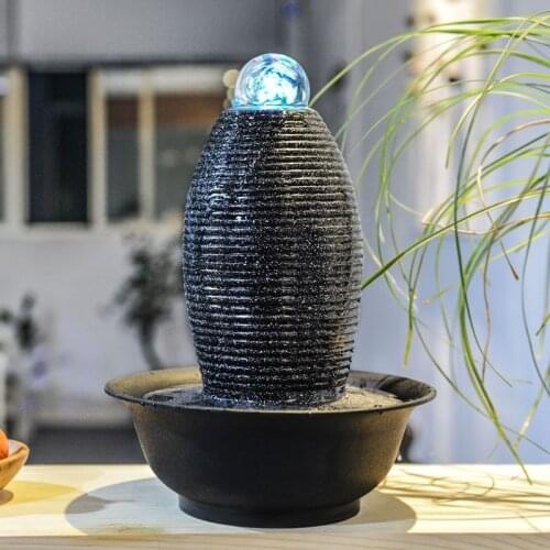 Fountain crafts simple home decoration living room water distribution Feng Shui ball water view desk surface decoration