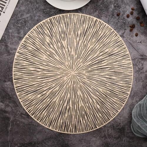PVC Hollow Round Placemat heat insulation mat hotel placemats coasters environmental table coffee restaurant AntiSlip cup D7F4