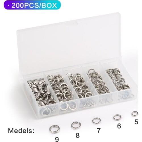 200pcs/box Fishing Split Rings Stainless Steel Lure Solid Ring Loop For Blank Crank Bait Connector Tackle fishing Accessories