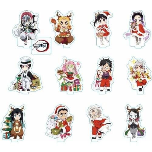 Christmas Anime Demon Slayer Kimetsu No Yaiba Keychain Tanjirou Nezuko Zenitsu Kanawo Giyuu Shinobu Acrylic Blade of Ghost