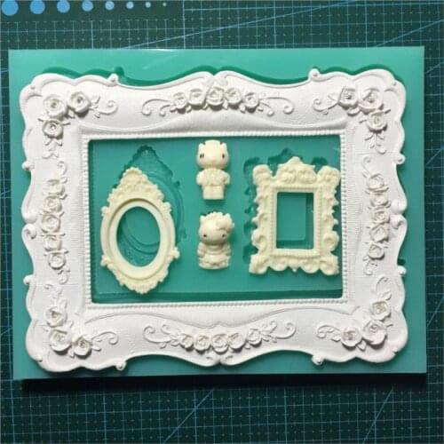 Frame Silicone Rubber Flexible Food Safe Mold Clay Mold Gum Paste Aroma Stone Moulds Mould- Resin, Chocolate Silicone PRZY 001