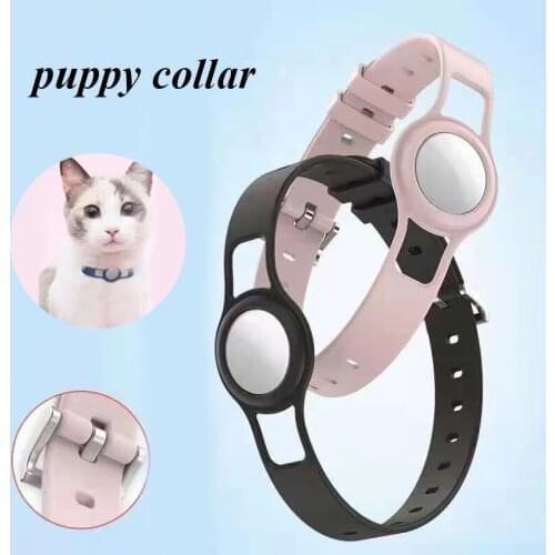 Suitable for AirTag Pet collar GPS tracking and positioning to prevent loss mini cat/dog silicone protective cover pet supplies