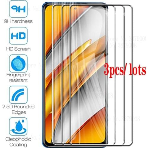 Pocof3 glass 3pcs the glass on poco f3 glasses protective glas for xiaomi poco f3 pocophonef3 little poco f3 nfc 2021 6.67'' 5G