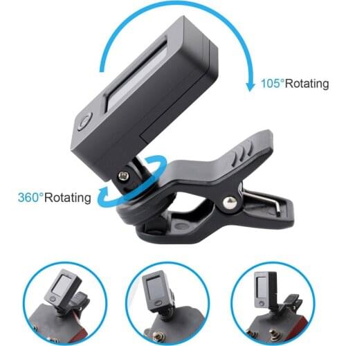 Universal Guitar Tuner Clip-On Tuner Digital Electronic Tuner Acoustic with LCD Display Built-in Battery for Guitar Bass Violin