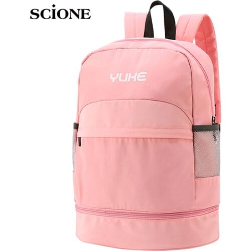 Ladies Partable Backpack Korean Pink Travel Bag Shoes Position Wet And Dry Separation Fitness Large Capacity Beach Bag X121A