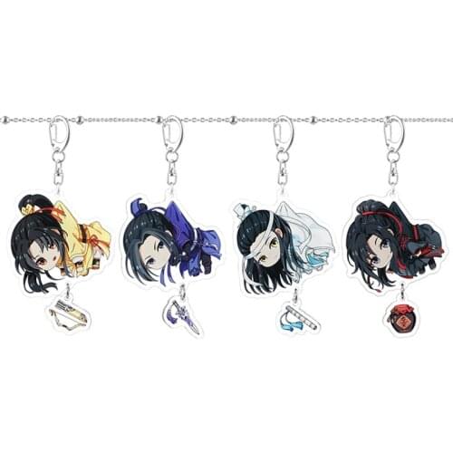 1pcs Grand-Master Of Demonic Keychain Mo Dao Zhu Shi Pendant Full Numbers Cute Funny Cosplay Figure Keyring Jewelry Fans Gift