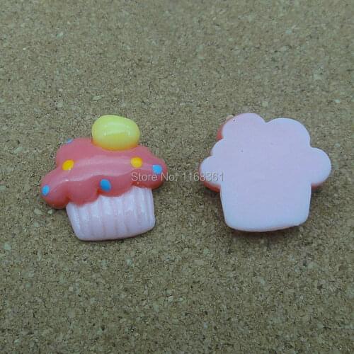 1pcs/lot resin flat back little hot pink apple cake 18mm Cabochons Hair Bow Center Card Frame Making Craft DIY B011-12