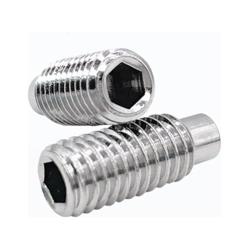 10/50pcs M3 M4 M5 M6 M8 DIN915 304 stainless steel Allen Head Hex Hexagon Socket Set Screw with Dog Point Grub Convex End Bolt