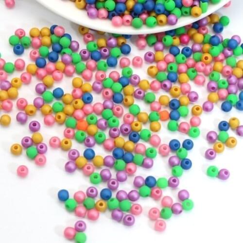 1000 Mixed Matte Fluorescent Neon Beads Acrylic Round Beads 4mm(0.16")