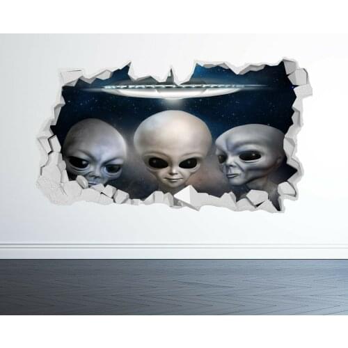 3D ALIEN WALL STICKER Car Sticker Windshield Bumper Motorcycle Helmet Decal High Quality KK Vinyl Cover Scratches Waterproof PVC