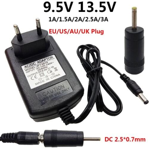 9.5V 13.5V 2.5x0.7mm Universal Power Adapter Supply AC DC 9.5 13.5 Volt 1A 1.5A 2A 2.5A 3A Adaptor Switching DC2.5mm Converter