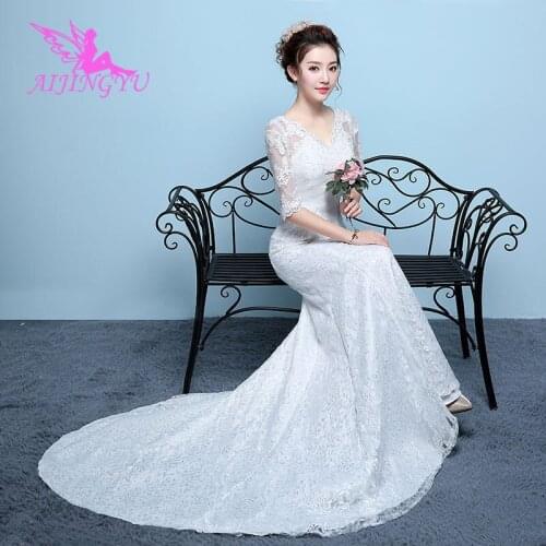 AIJINGYU 2021 sexy Customized new hot selling cheap ball gown lace up back formal bride dresses wedding dress WK159