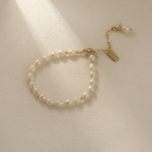 Women Strand Bracelets Natural Freshwater Pearl Luxury Chain Vintage Trendy Personality Sweet Female Wedding Jewelry Accessories