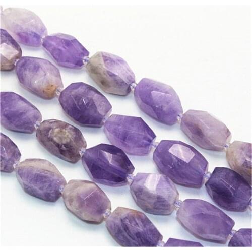 15X20mm Natural Purple Amethyst Faceted Irregular Rectangular beads for Necklace Bracelet Jewelry