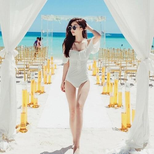 One Piece Sexy White Swimsuit 1 Piece Girls Swimwear Swimming Suit For Women Monokini Bathing Suit Bodysuit Beachwear Bathers