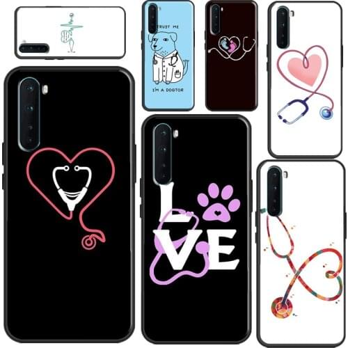 Cute Stethoscope Heart Case For OPPO A5 A9 A31 A53 2020 A1K A3S A5S A52 A72 Find X3 Pro F5 F7 A15 A83 A91 Cover