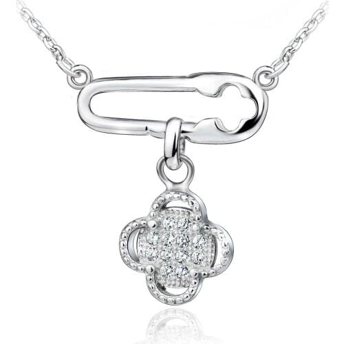 GNX0359 High Quality 100% Fine 925 Sterling Silver Necklace Classic Crystal Pendants Choker Women Necklaces Fashion Jewelry