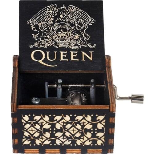 Hot Wooden Hand Crank Queen Music Box Bohemian Rhapsody Theme Love Dad Love Mom You Are Our Sunshine Birthday Christmas Gift