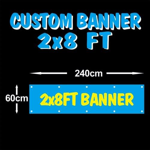 Custom Design 60*240 CM 110g knitted Polyester 2x8 FT Banners Flags
