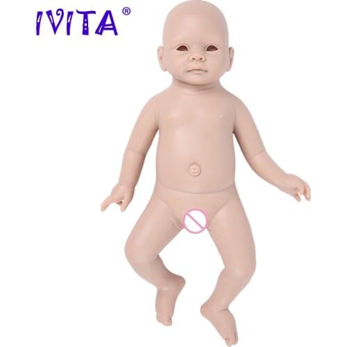 IVITA WG1523 48cm 3900g Realistic Silicone Reborn Dolls Newborn Baby Lifelike Skin Soft Girl DIY Toys Unpainted Unfinished Dolls