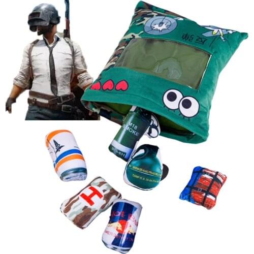 7 pieces of anime helmet sofa PUBG Classic role-playing pillow plush toy creative chicken doll gift Equipment Set Weapon