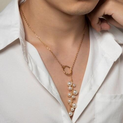 Gothic Baroque Pearl Heart Choker Necklace Wedding Love Fashion Jewelry Korean Tiny Unique Bead Chain Necklace for Women