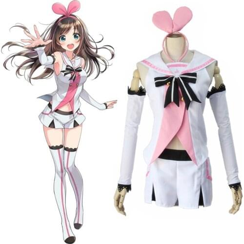 Virtual Youtuber A.I.Channel Kizuna AI Cosplay Costume Super AI Role Play Full Set Sailor Suit Tops Shorts