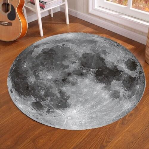 Creative Earth Moon Round Mat Carpet Living Room Bedroom Bedside Anti Slip Rugs Kitchen Doormats Tapete Infantil Para Quarto K12