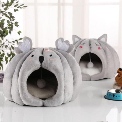 Dog Bed Pet Tent House Kennel Beds For Dogs Winter Warm Nest Soft Semi Closed Quality Cotton Bed Dog Accessories For Large Dogs