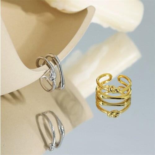 Miuoxion Retro Double Knotting Ring Fashion Personality Punk Party Jewelry For Women Feature Namour Charm Gift All Seasons