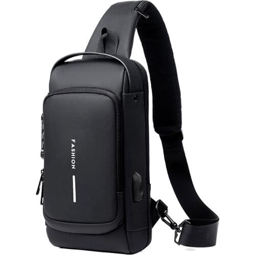 SUUTOOP Men Multifunction Anti-theft USB Shoulder Bag Crossbody Bag Travel Sling Bag Pack Messenger Pack Chest Bag for Male
