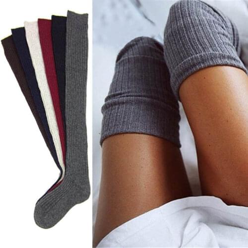 Fashion Ladies Women Warm Knit Stocking Cable Knit Knitted Crochet Thigh-High Winter