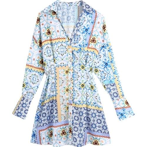 JC·KILIG 2021 New Womens Quilted Print Dress B1497