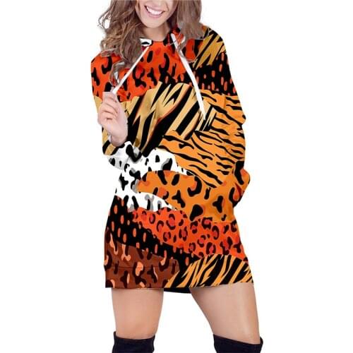 Women/grils New Zebra Stripe Leopard Tiger Patchwork Weartshirt 3d Long Sleeve Fall Oversized Casual Novelty Harajuku Clothes