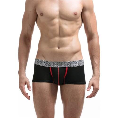 SEOBEAN New Mens Cotton Underwear Sexy Low-Waist Boxer Shorts Facial Mask Printing Comfortable Breathable Boxers