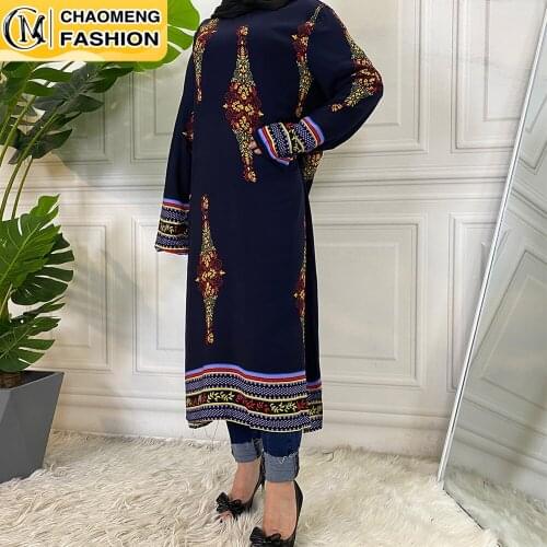 New Design Fashion Printing High Quality Muslim For Women Casual Tops Malaysia Turkey Arabic Islamic Clothing Shirt Blouse Mujer