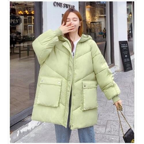 Oversized Women Winter Jackets Hooded Parkas 2020 Korea Fashion Thicken Warm Outwear Coat Loose Female Solid Jackets Casual Tops