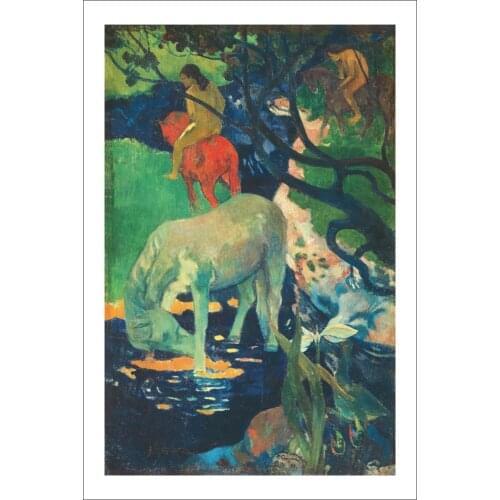 Landscape canvas painting scenery picture impressionism masterpiece poster art The White Horse By Paul Gauguin