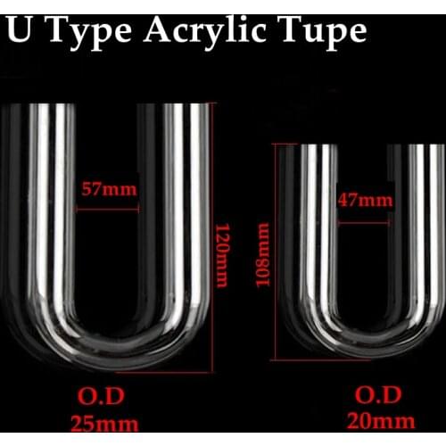 1pc O.D 20~32mm Transparent Acrylic Pipe Aquarium Fish Tank U-shape Connector Plexiglass Water Supply Tube Home DIY Connector