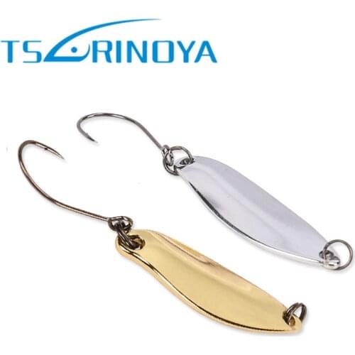 TSURINOYA 4Pcs Spoon Bait 2.8g/3.5g Pure Copper Metal Bait Spoon Sequins Fishing Lures Single Barbed Hook Artificial Baits Pesca
