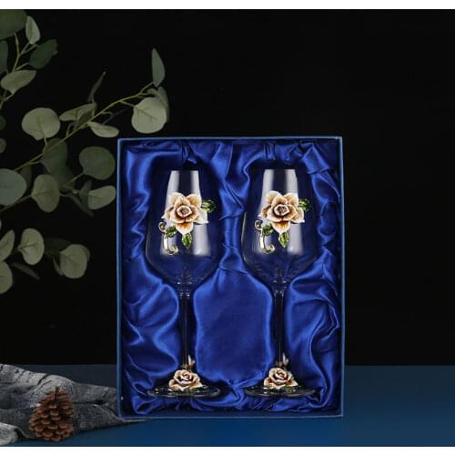 Creative Enamel Wine Glass cup mug unique Champagne Flutes Crystalline Party Gift Toasting Glass Goblet Crystal Anniversary