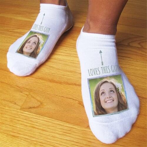 Custom photo funny socks for him brighday socks personalized printed names groom souvenir gifts Novelty socks boyfriend gifts